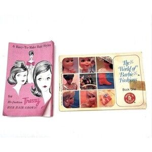 Vtg 1968 Mattel The World Of Barbie Fashions Booklet Book 1 & Tressy Hair Book